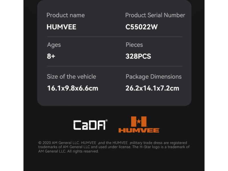 CADA Humvee off-road truck 1:24 - C55022W - Afbeelding 8