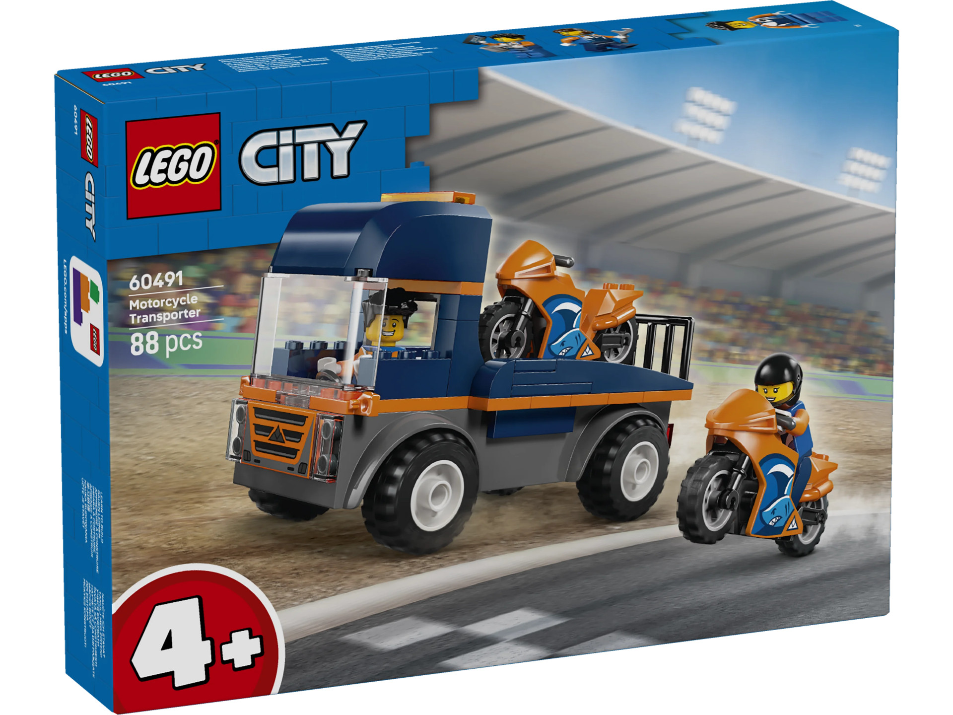 60491_Box1_v29 LEGO City Transportwagen voor motoren - 60491 - Afbeelding 1